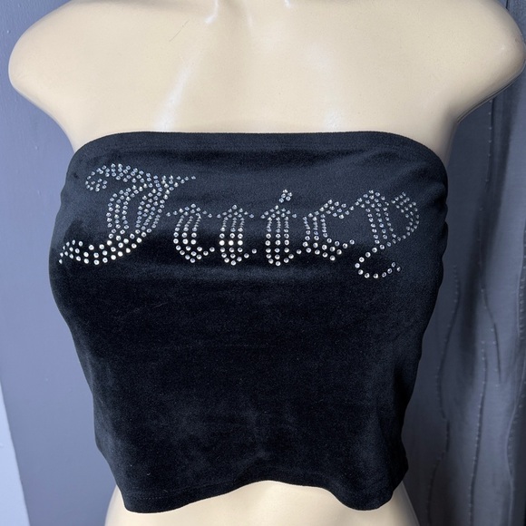 Juicy Couture Tops - Juicy Couture Women’s Sz XL Black Studded Velvet Tube Top